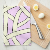 Gestreept ontwerp Roze Crème Theedoek (Quarter Fold)