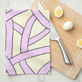 Gestreept ontwerp Roze Crème Theedoek (Quarter Fold)