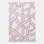 Gestreept ontwerp Roze Crème Theedoek (Verticaal)