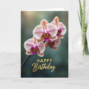 Gestreept Orchidee Schoonheidskaart Kaart