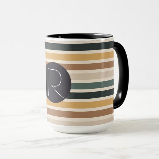 gestreept, pastel, minimaal, gekleurd, abstract, s mok (Voorkant rechts)