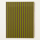 Gestreept patroon in chocoladebruin en olijfgroen planner (Achterkant)