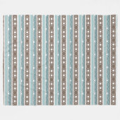 Gestreept patroon met cirkels en ringen retro stij fleece deken (Voorkant (Horizontaal))