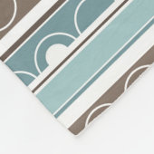 Gestreept patroon met cirkels en ringen retro stij fleece deken (Hoek)