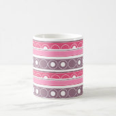 Gestreept patroon met cirkels en ringen retro stij koffiemok (Center)
