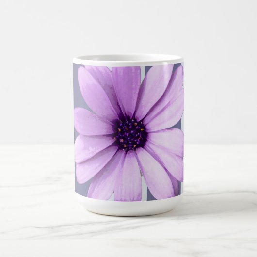 gestreept patroon met paarse madeliefjes magische mok (Midden)