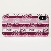 Gestreept patroon met rozen Case-Mate iPhone case (Achterkant (horizontaal))