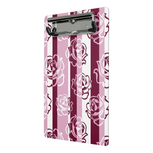 Gestreept patroon met rozen mini klembord (Angled2)