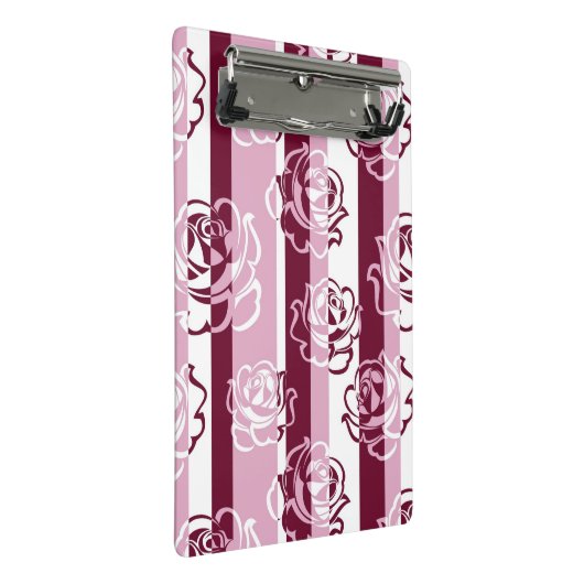 Gestreept patroon met rozen mini klembord (Schuin)