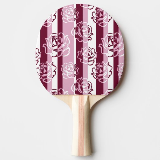 Gestreept patroon met rozen tafeltennisbatje (Voorkant)