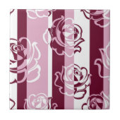 Gestreept patroon met rozen tegeltje (Voorkant)