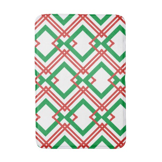 gestreept rood en groen badmat (Voorkant Verticaal)