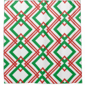 gestreept rood en groen douchegordijn (Voorkant)