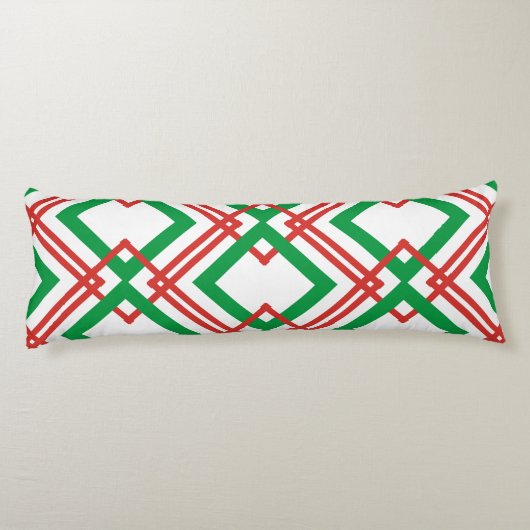  gestreept rood en groen lichaamskussen (Achterkant)