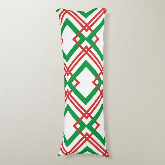  gestreept rood en groen lichaamskussen (Voorkant Verticaal)