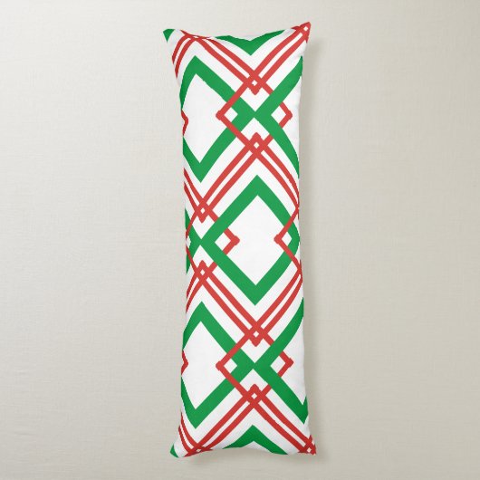  gestreept rood en groen lichaamskussen (Achterkant (Verticaal))