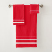 Gestreept rood en wit bad handdoek (Insitu)