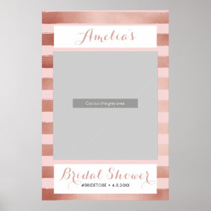 Gestreept Rose Goud Fotohokje Prop Poster