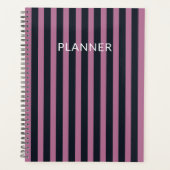gestreept roze | aangepaste naam marine planner (Voorkant)