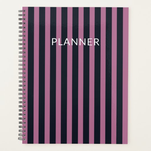 gestreept roze | aangepaste naam marine planner (Voorkant)