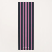 gestreept roze | aangepaste naam marine yogamat (Voorkant)