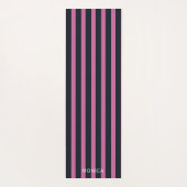 gestreept roze | aangepaste naam marine yogamat (Achterkant)