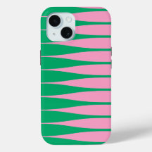 Gestreept roze en groen iPhone hoesje