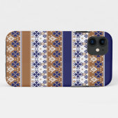 Gestreept Scandinavisch patroon bruin blauw Case-Mate iPhone Case (Achterkant (horizontaal))