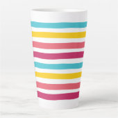 Gestreept Snoep! Schattige plezier kleurrijk Latte Mok (Voorkant)