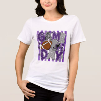 Gestreept spel dag shirt, voetbal seizoen T-shirt