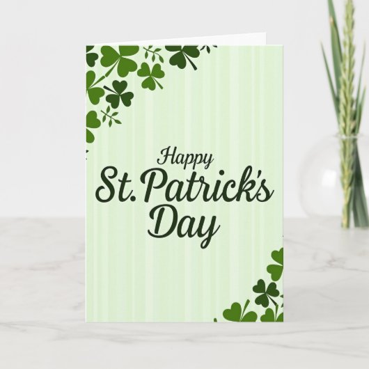 Gestreept St. Patrick's Dag Kaart (Voorkant)