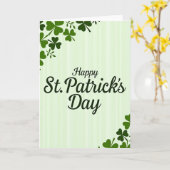 Gestreept St. Patrick's Dag Kaart (Gele Bloem)