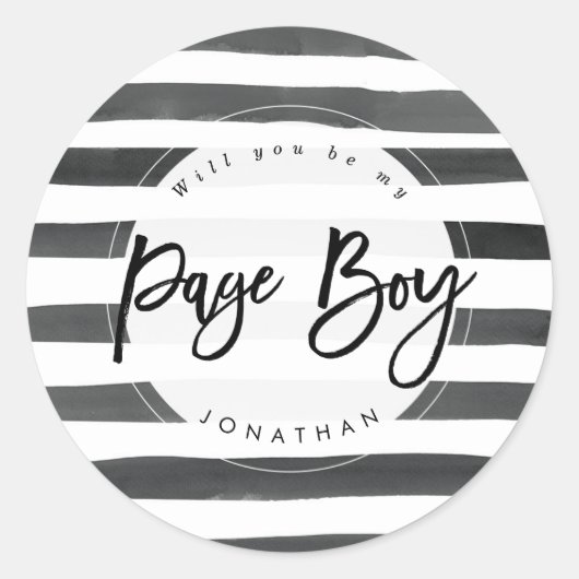 Gestreept word jij mijn page boy sticker (Voorkant)