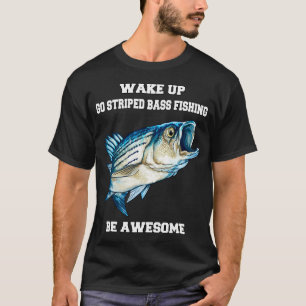 Gestreept Zeebaars Visser Geschenk Wakker Worden G T-shirt