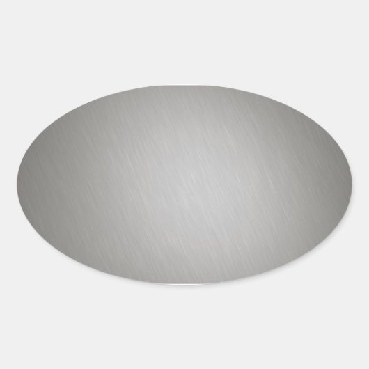 Gestreept zilver geborsteld aluminium ovale sticker (Voorkant)