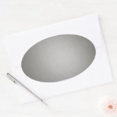 Gestreept zilver geborsteld aluminium ovale sticker (Envelop)