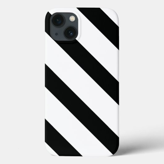 Gestreept (zwart & wit | diagonaal) elke maat Case-Mate iPhone case (Achterkant)