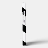 Gestreept (zwart & wit | diagonaal) elke maat Case-Mate iPhone case (Achterkant / Links)