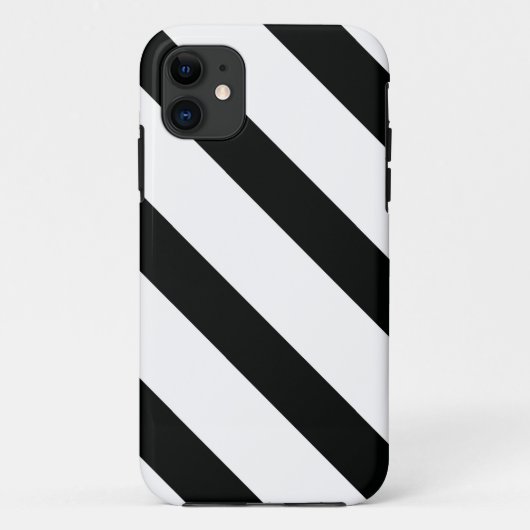 Gestreept (zwart & wit | diagonaal) elke maat Case-Mate iPhone case (Achterkant)
