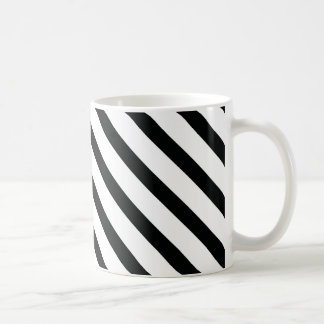 Gestreept (zwart & wit | diagonaal) elke maat koffiemok