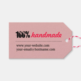 Gestreepte 100% handgemaakt cadeaulabel