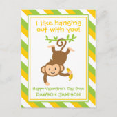 Gestreepte Aap Gepersonaliseerde Valentijnse Kaart (Voorkant)