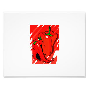 Gestreepte achtergrond 3 paprika's rood.png foto afdruk