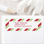 Gestreepte adreslabel - rood groen etiket (Insitu)