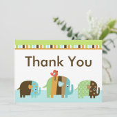 Gestreepte Afrikaanse olifant - Hartelijk dank Bedankkaart (Staand voorkant)