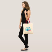 Gestreepte Aqua Tote Bag (Voorkant (model))