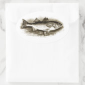 Gestreepte bas Logo () Ovale Sticker (Tas)