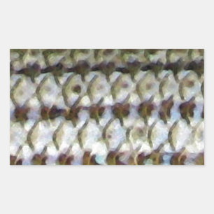 Gestreepte Bass Fish Skin Print Rechthoekige Sticker