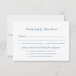 Gestreepte Bass Maaltijd Opties Elegant Bruiloft RSVP Kaartje