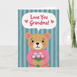 Gestreepte Beer Oma Liefde Kaart
